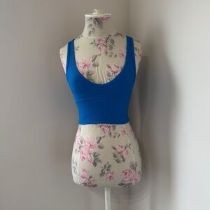 lululemon athletica Electric Blue Ribbed Scoop Crop